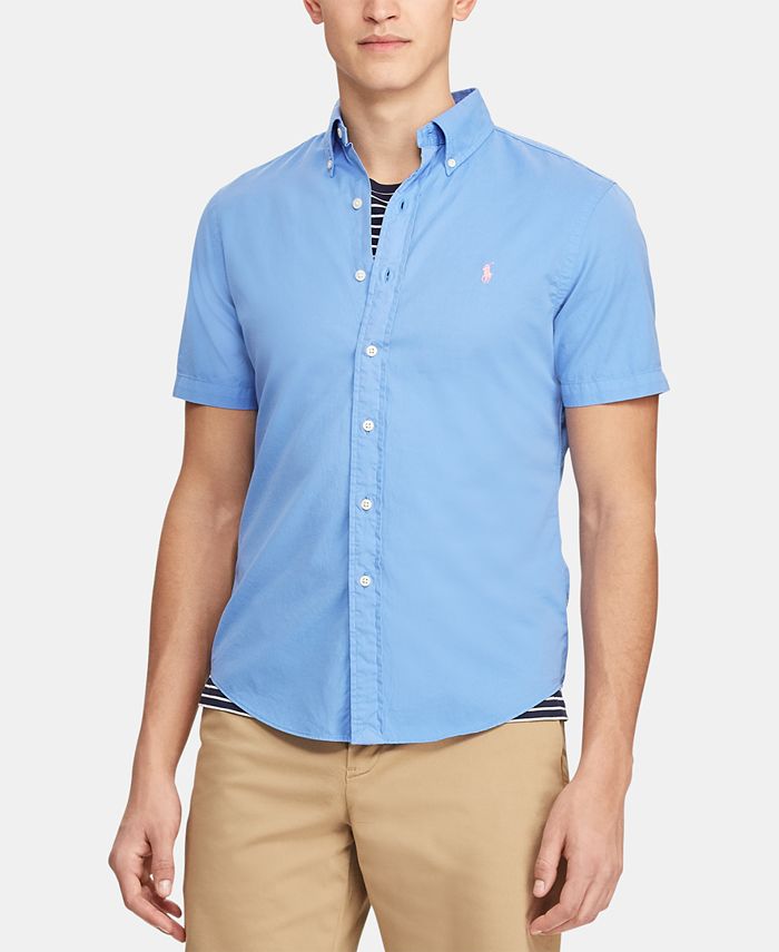 Polo Ralph Lauren Men's Slim Fit Garment-Dyed Twill Shirt - Macy's