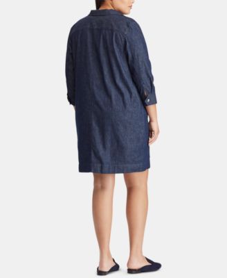 Lauren Ralph Lauren Plus Size Denim Cotton Shift Dress
