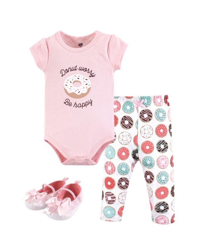 Hudson Baby Unisex Baby Bodysuit, Bottom and Shoes, Donut Worry 3-Piece Set, 9-12 Months (12M) & Reviews - Sets & Outfits - Kids - Macy's