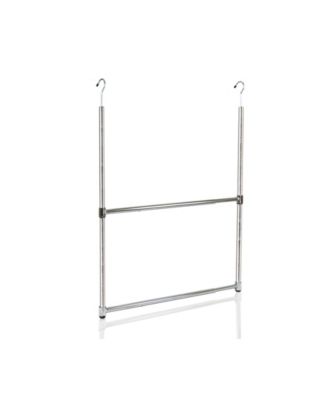 2-Tier Portable Adjustable Closet Hanger Rod, Chrome