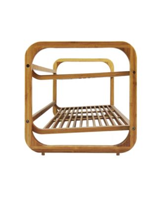  2 Tier Bamboo Shoe Rack, Rounded