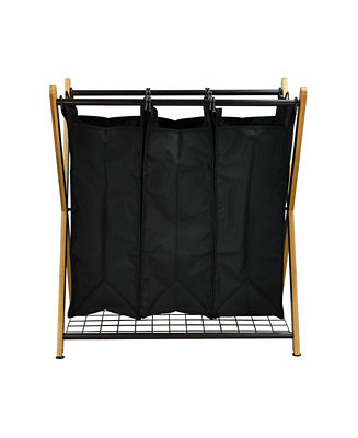 Oceanstar X-Frame Bamboo 3-Bag Laundry Sorter - Macy's