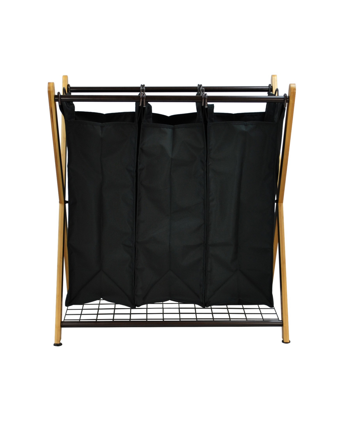 X-Frame Bamboo 3-Bag Laundry Sorter - Brown
