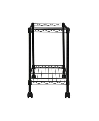 Portable 1-Tier Metal Rolling File Cart