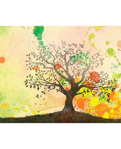 Creative Gallery Chartreuse Willow Tree Silhouette 20 X 24 Metal