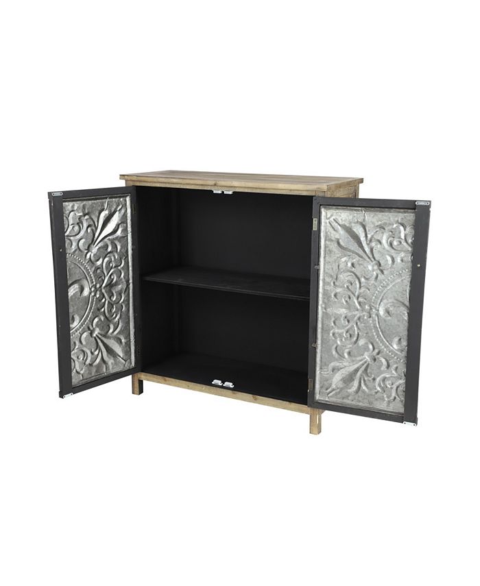 Rosemary Lane Rustic 38" x 36" Rectangular TwoDoor Wood and Iron