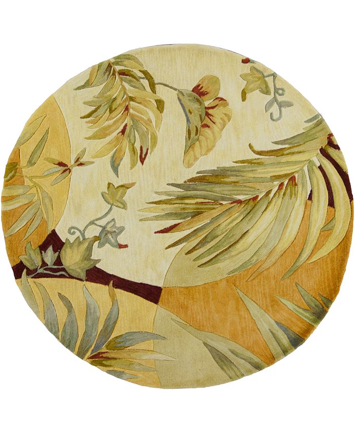 Kas - Sparta Breezes 3113 Coral/Ivory 5'6" Round Area Rug
