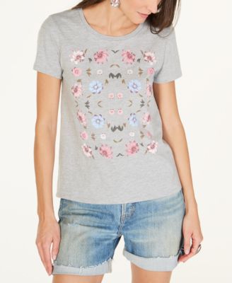 Lucky Brand - Cotton Floral-Print T-Shirt
