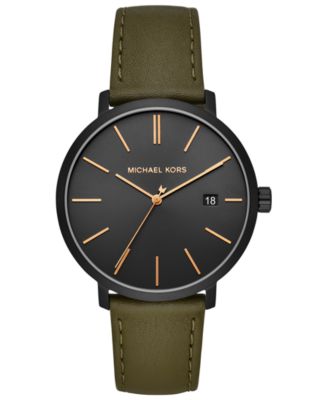 michael kors watch men's leather strap