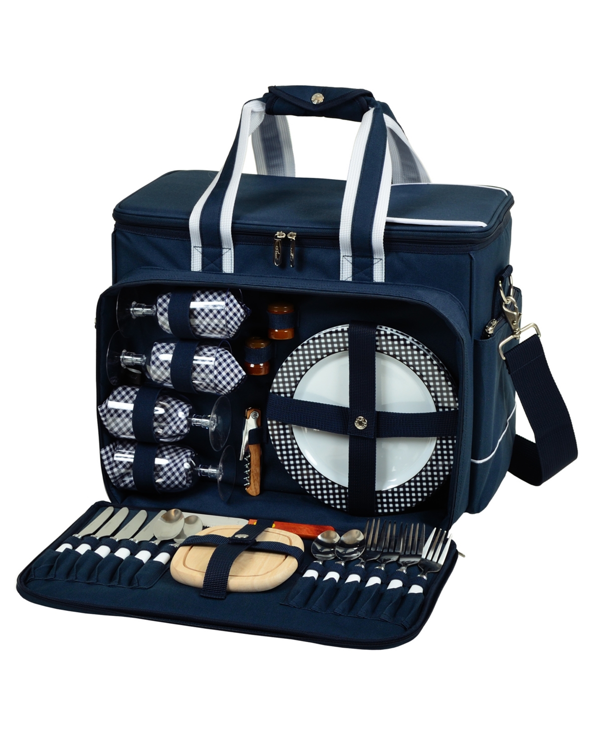 Ultimate Picnic Cooler Equipped for 4 with Accessories - Navy