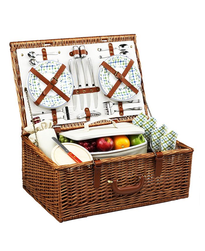 Picnic At Ascot Dorset EnglishStyle Willow Picnic Basket with Service