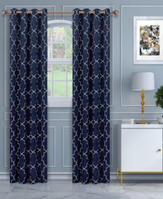 Soft Quality Woven, Imperial Trellis Blackout Thermal Grommet Curtain Panel Pair, Set of 2, 52" x 96"