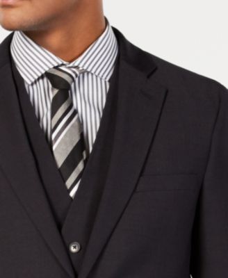 Perry Ellis Men's Portfolio Slim-Fit Stretch Black Solid Suit Jacket