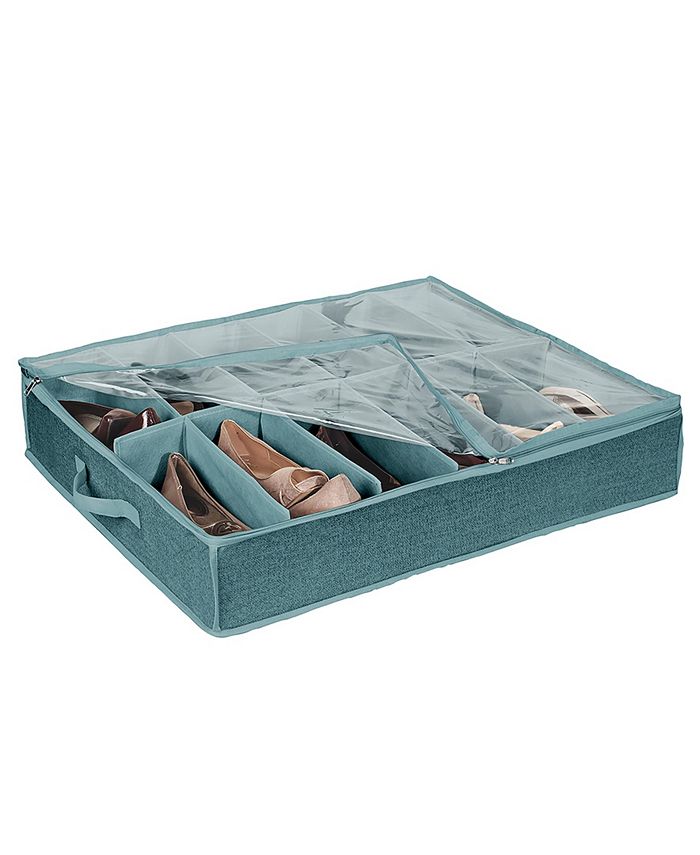 Simplify 12 Pair Under The Bed Shoe Storage Box in Dusty Blue Macy's
