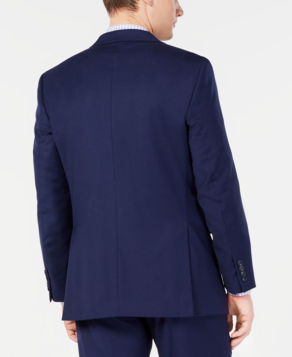 Perry Ellis Men's Portfolio Slim-Fit Stretch Navy Solid Suit Jacket ...