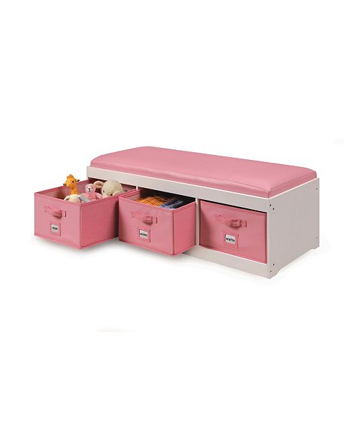 Badger Basket Kid S Storage Bench With Cushion And Three Bins