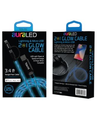 Tzumi auraLED Glow 2-in-1 Micro-USB & Lightning Cable