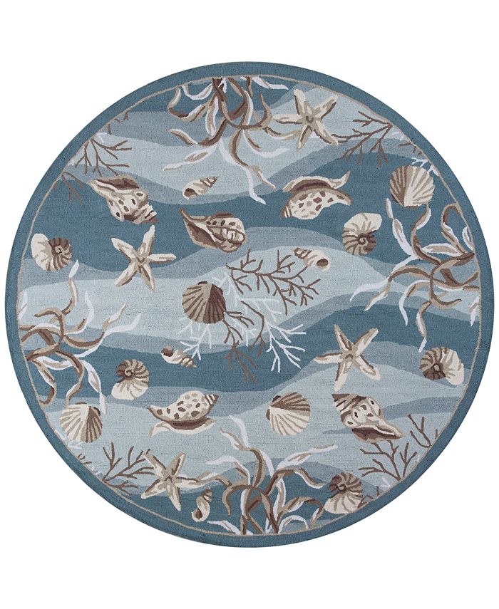Kas - Sonesta Shells 2003 Seafoam 7'6" Round Area Rug