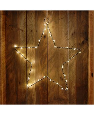 Lumabase Set of 2 Star Motif with Mini LED String Lights