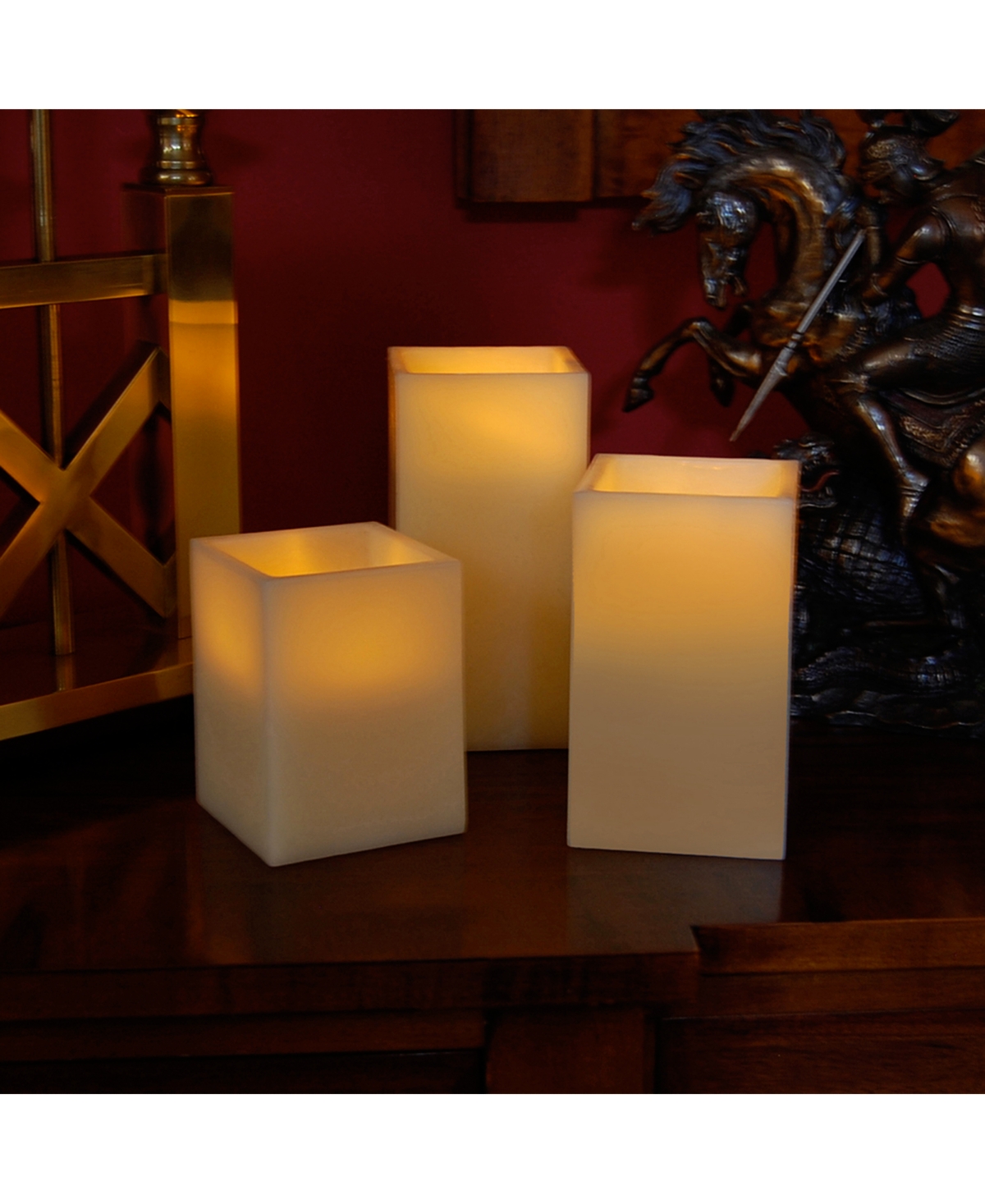 Lumabase Set of 3 Flickering Led Candles with Remote Control