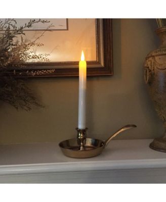 Lumabase Set of 4 Flickering Amber Taper Candles