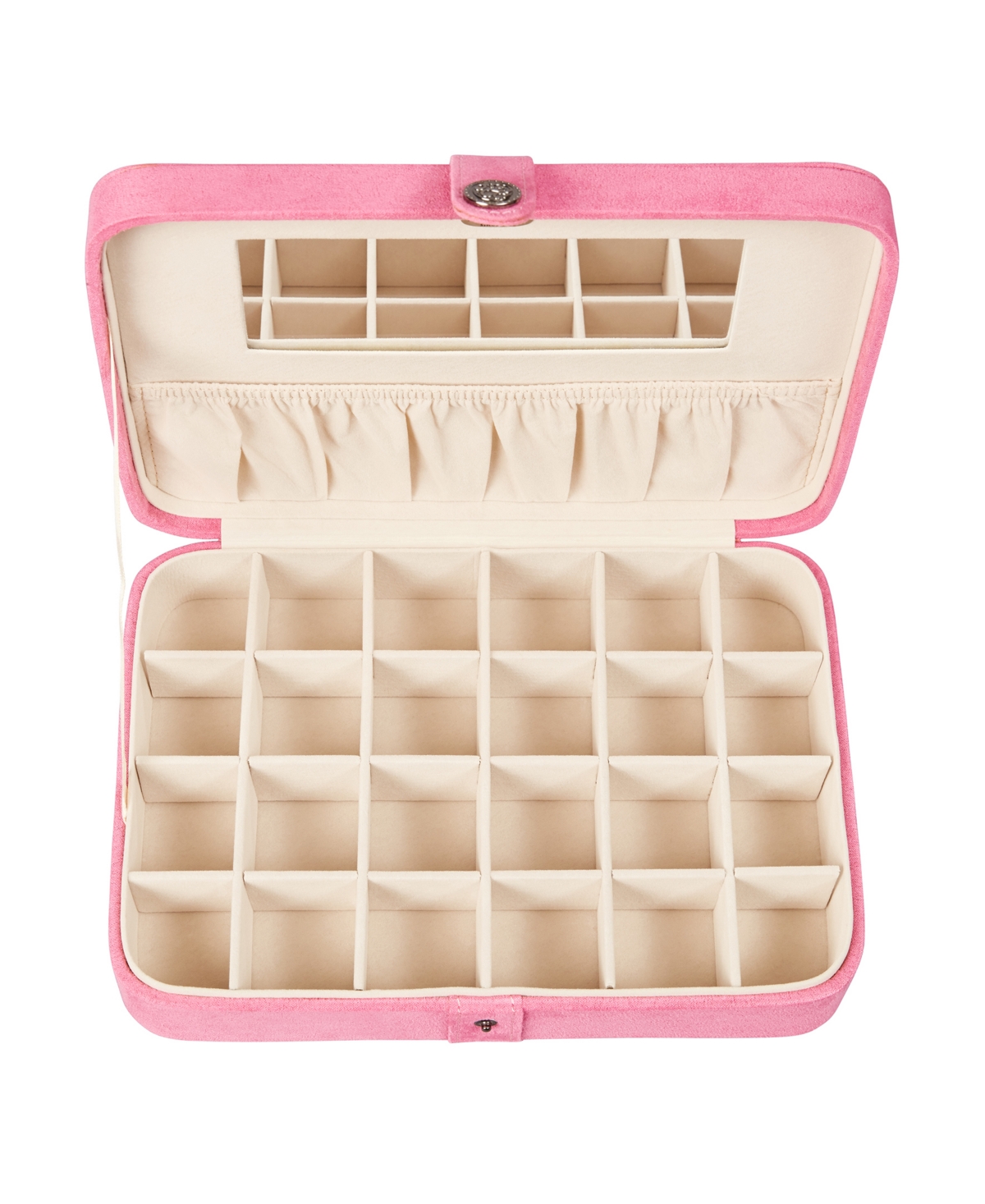 Mele & Co. Maria Plush Fabric Jewelry Box with Twenty-Four Sections