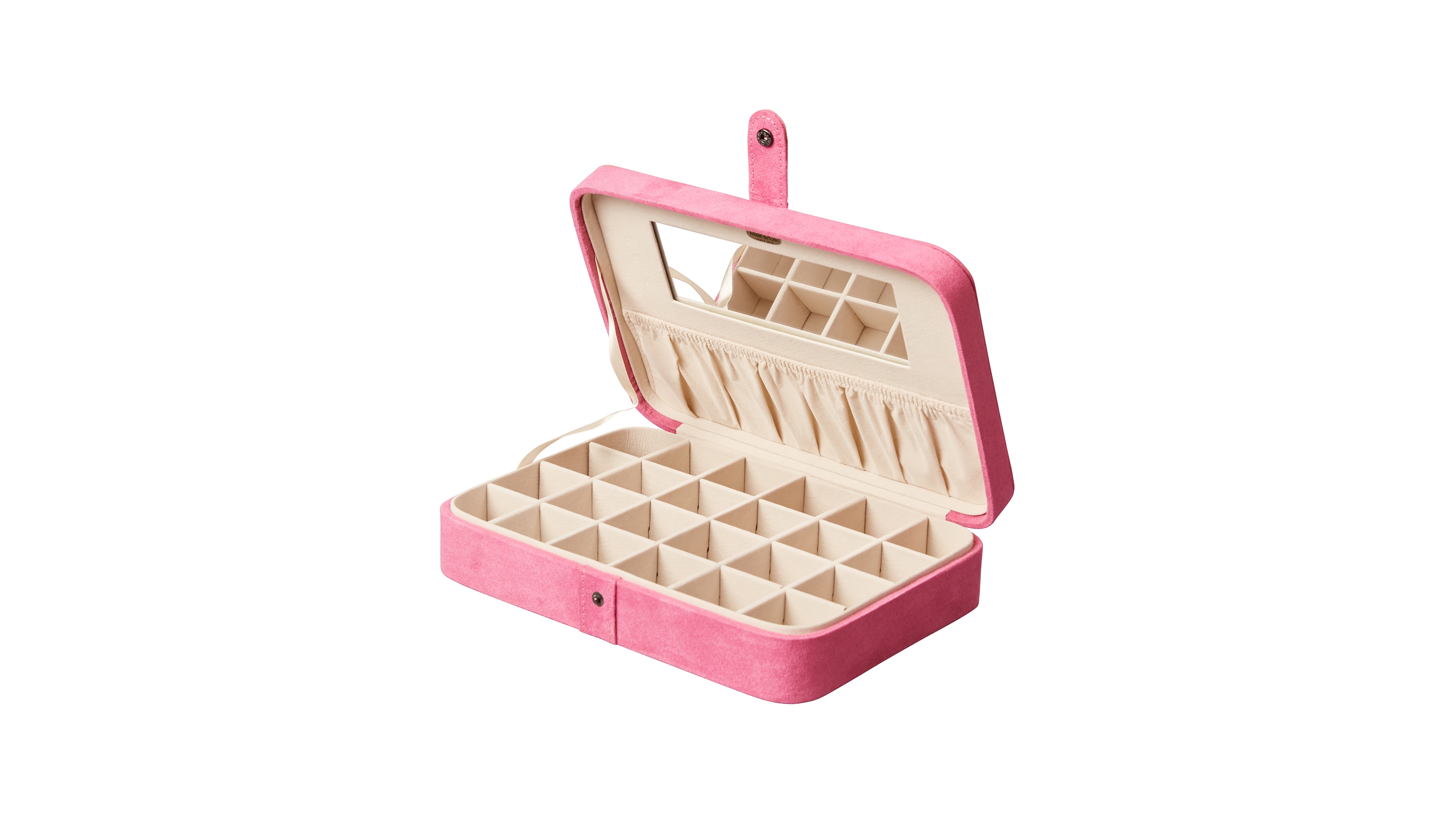 Mele & Co. Maria Plush Fabric Jewelry Box with Twenty-Four Sections