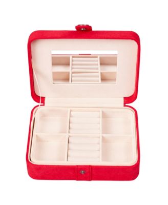 Giana Plush Fabric Jewelry Box with Lift Out Tray