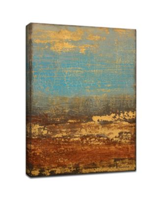 'Yellow River' Abstract Canvas Wall Art - 40" x 30"