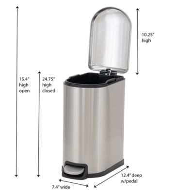Stainless Steel 10L Tuscany Narrow Trash Bin 