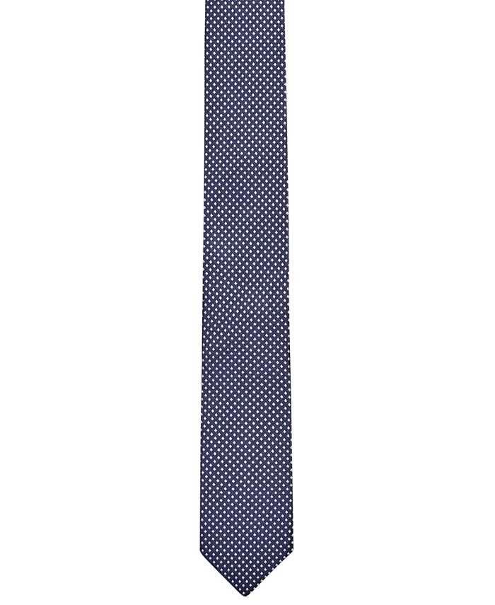 Hugo Boss HUGO Men's Navy with Purple Dot Skinny Silk Tie - Macy's