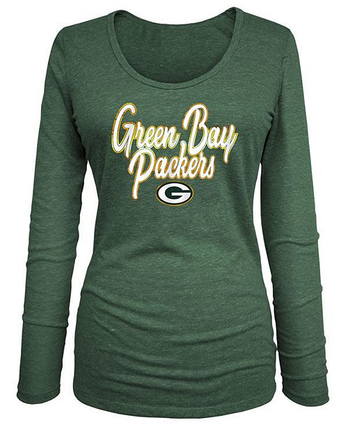5th Ocean Women S Green Bay Packers Long Sleeve Triblend Foil