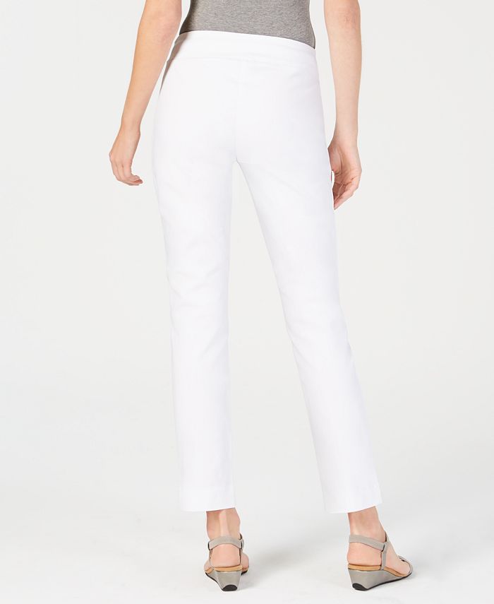 JM Collection Petite Tummy-Control Straight-Leg Pants, Created for Macy ...