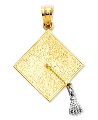 Details about   New Real Solid 14K Gold Graduation Cap with Tassel Charm Pendant 