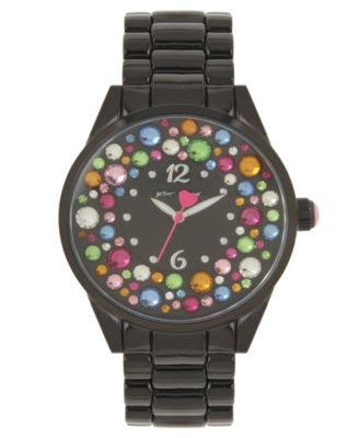 Betsey Johnson Multi-Colored Stone Dial Bracelet Watch