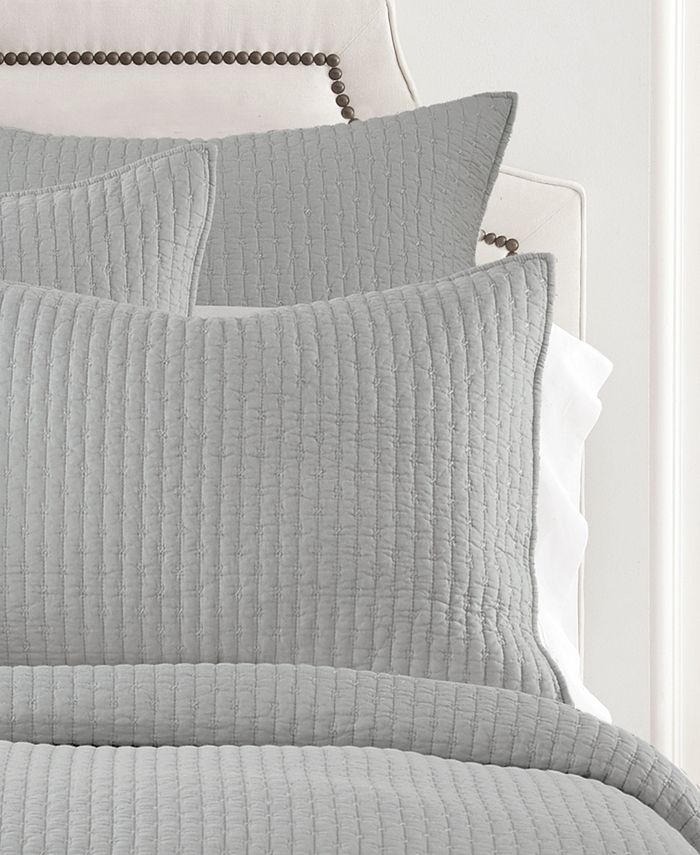 Levtex Home Cross Stitch Light Gray King Quilt Set - Macy's