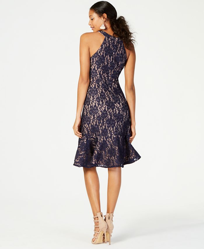 nightway lace halter gown merlot