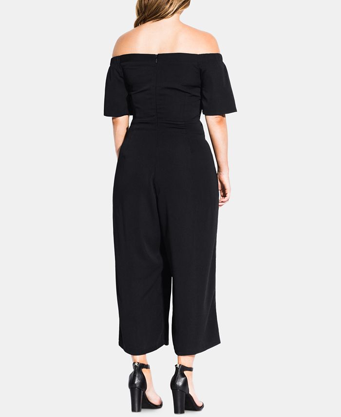 Plus Size Printed Tie Waist Jumpsuit with Pockets