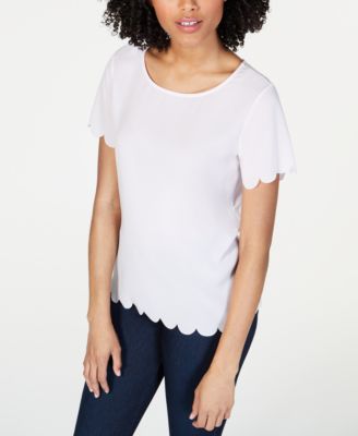 French Connection - Scalloped Crepe Top