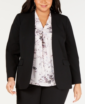 Bar Iii Trendy Plus Size Open-Front Blazer Created for Macy's