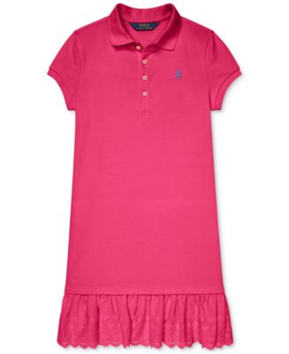 Polo Ralph Lauren Big Girls Eyelet Polo Dress - Macy's