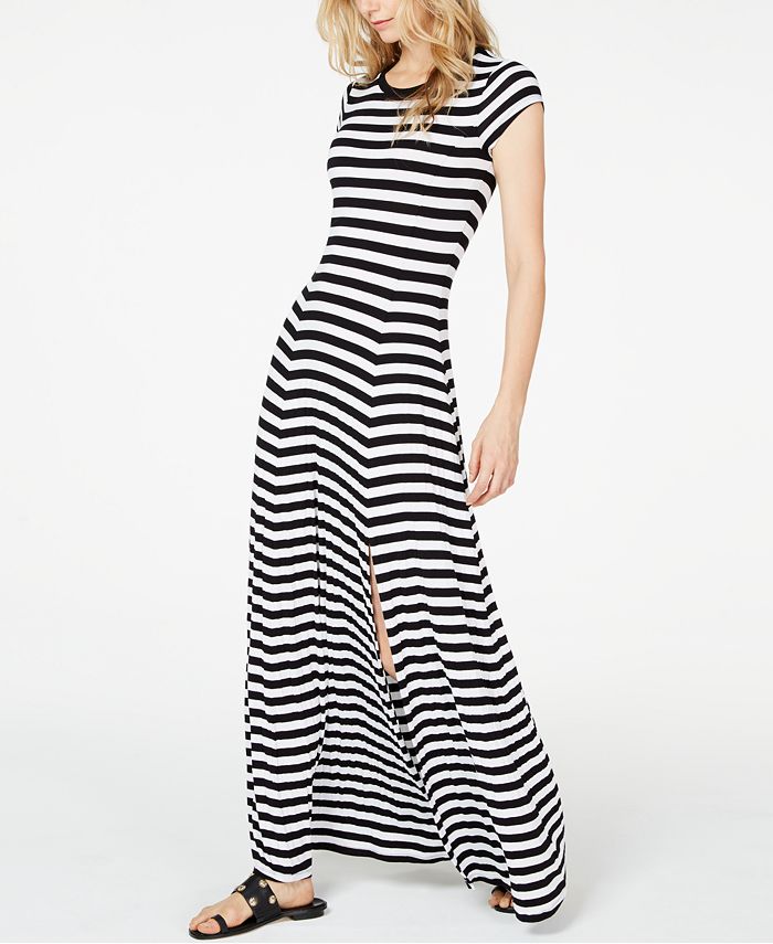 Michael Kors Striped Slit-Front Maxi Dress, Regular & Petite - Macy's