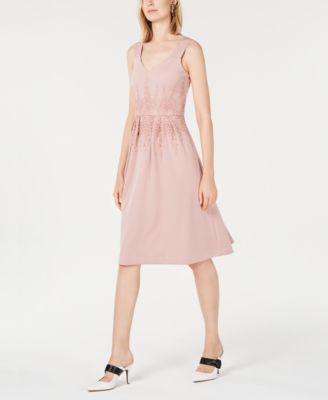Alfani - Lace-Trim Midi Dress