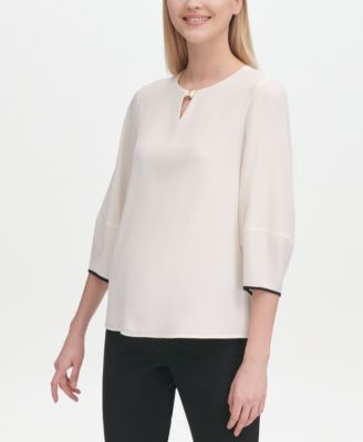 Calvin Klein - Keyhole-Neck Blouse