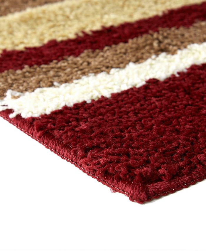 Home Dynamix Avalon NonSlip Stripe Shaggy Bath Mat Macy's