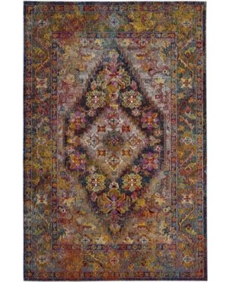 Crystal Navy and Light Blue 5' x 8' Area Rug
