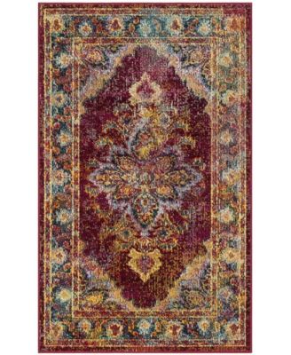 Crystal Ruby and Navy 3' x 5' Area Rug