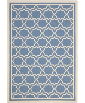 Courtyard CY6916 Blue and Beige 5'3" x 7'7" Sisal Weave Outdoor Area Rug