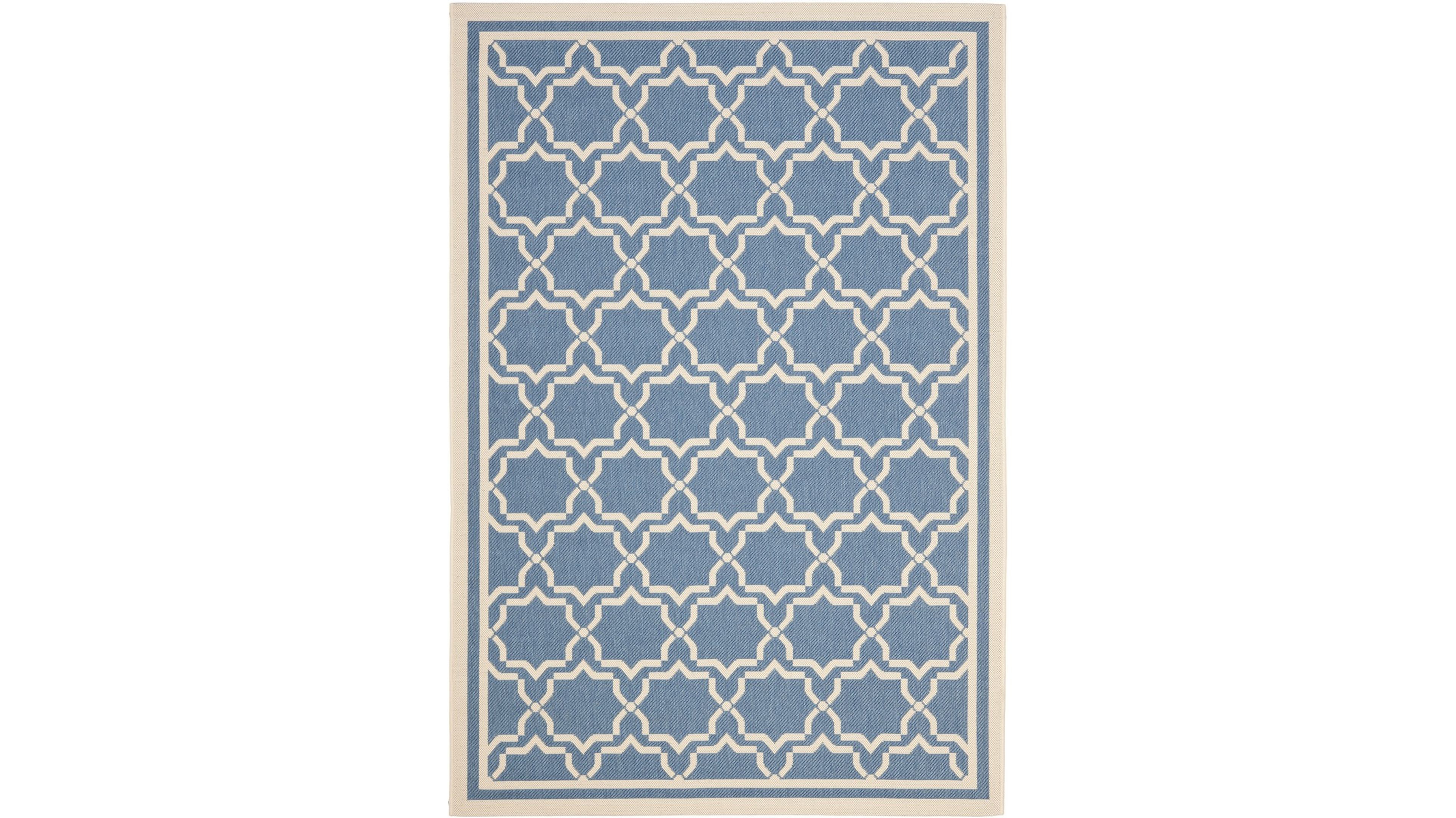 Safavieh Courtyard CY6916 Blue and Beige 5'3" x 7'7" Sisal Weave Outdoor Area Rug