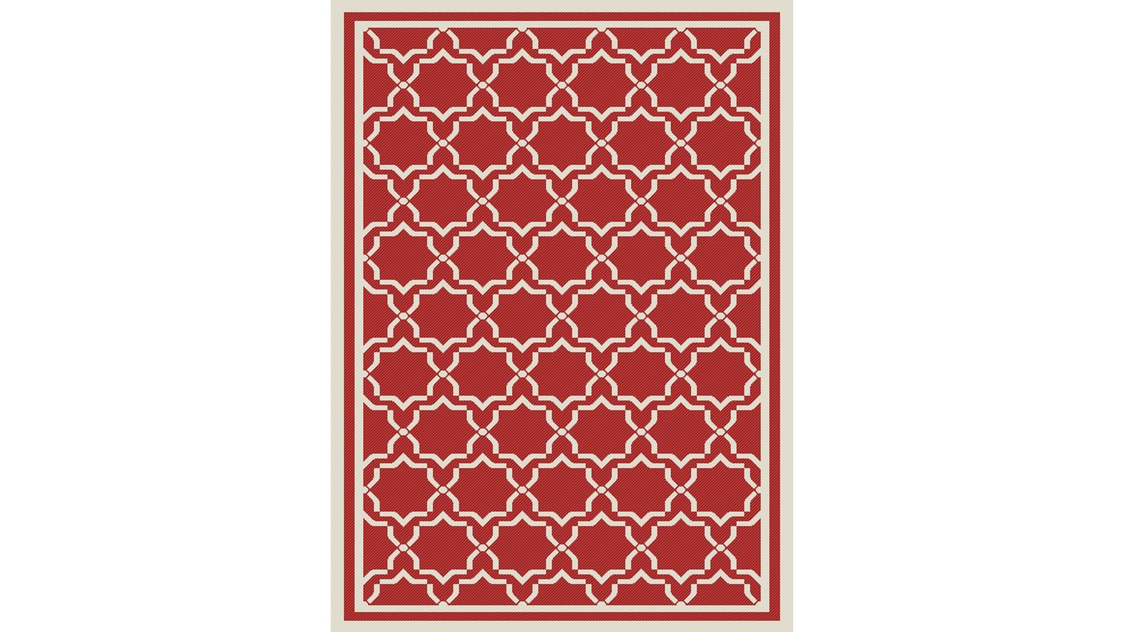 Safavieh Courtyard CY6916 Red and Bone 5'3" x 7'7" Outdoor Area Rug